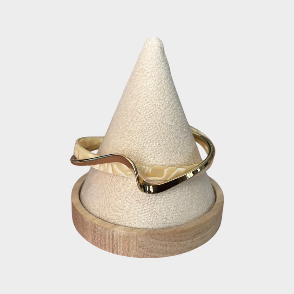 Gold & Ivory Stainless Steel Cuff Bracelet